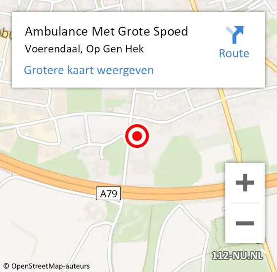 Locatie op kaart van de 112 melding: Ambulance Met Grote Spoed Naar Voerendaal, Op Gen Hek op 13 oktober 2014 09:28