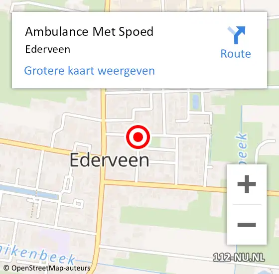 Locatie op kaart van de 112 melding: Ambulance Met Spoed Naar Ederveen op 15 juli 2024 15:40