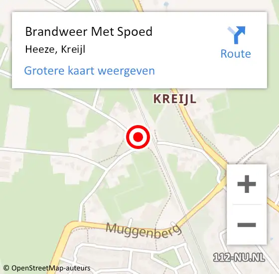 Locatie op kaart van de 112 melding: Brandweer Met Spoed Naar Heeze, Kreijl op 15 juli 2024 15:47