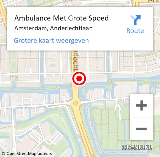 Locatie op kaart van de 112 melding: Ambulance Met Grote Spoed Naar Amsterdam, Anderlechtlaan op 15 juli 2024 17:40