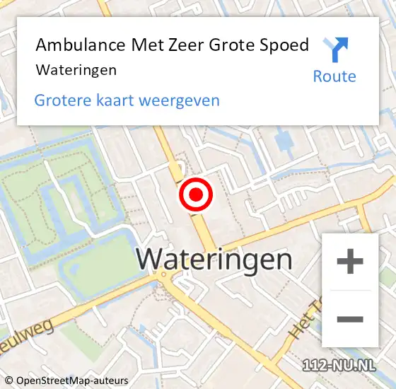 Locatie op kaart van de 112 melding: Ambulance Met Zeer Grote Spoed Naar Wateringen op 15 juli 2024 18:25