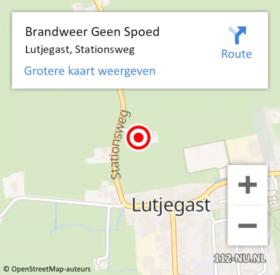 Locatie op kaart van de 112 melding: Brandweer Geen Spoed Naar Lutjegast, Stationsweg op 15 juli 2024 19:06