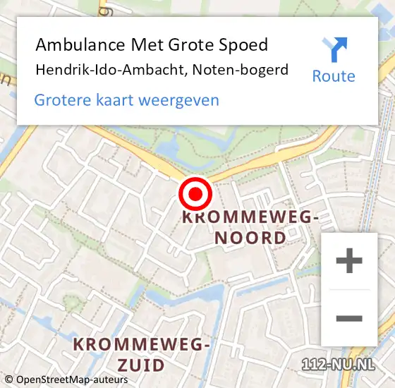 Locatie op kaart van de 112 melding: Ambulance Met Grote Spoed Naar Hendrik-Ido-Ambacht, Noten-bogerd op 15 juli 2024 20:27