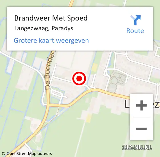 Locatie op kaart van de 112 melding: Brandweer Met Spoed Naar Langezwaag, Paradys op 15 juli 2024 20:35