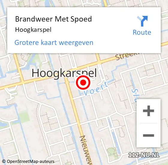 Locatie op kaart van de 112 melding: Brandweer Met Spoed Naar Hoogkarspel op 15 juli 2024 20:49