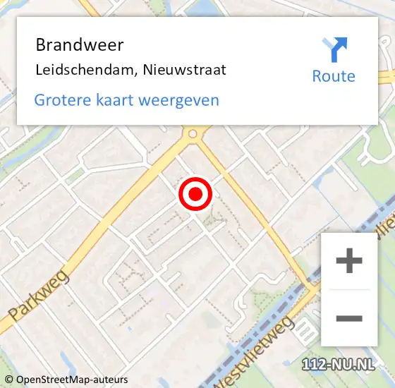 Locatie op kaart van de 112 melding: Brandweer Leidschendam, Nieuwstraat op 15 juli 2024 21:20