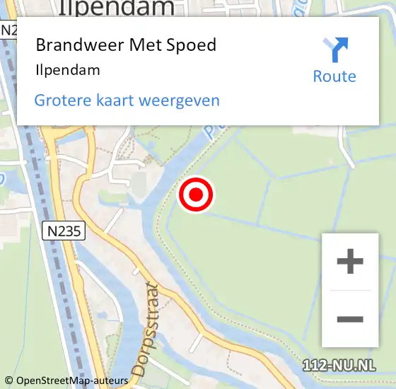 Locatie op kaart van de 112 melding: Brandweer Met Spoed Naar Ilpendam op 15 juli 2024 22:12