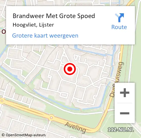 Locatie op kaart van de 112 melding: Brandweer Met Grote Spoed Naar Hoogvliet, Lijster op 15 juli 2024 23:15