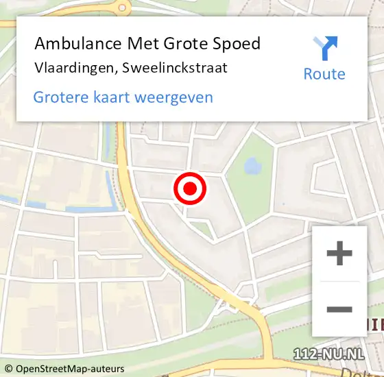 Locatie op kaart van de 112 melding: Ambulance Met Grote Spoed Naar Vlaardingen, Sweelinckstraat op 15 juli 2024 23:30