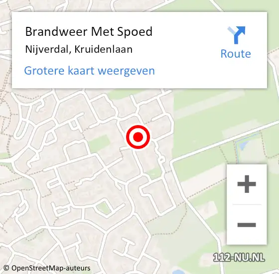 Locatie op kaart van de 112 melding: Brandweer Met Spoed Naar Nijverdal, Kruidenlaan op 15 juli 2024 23:47