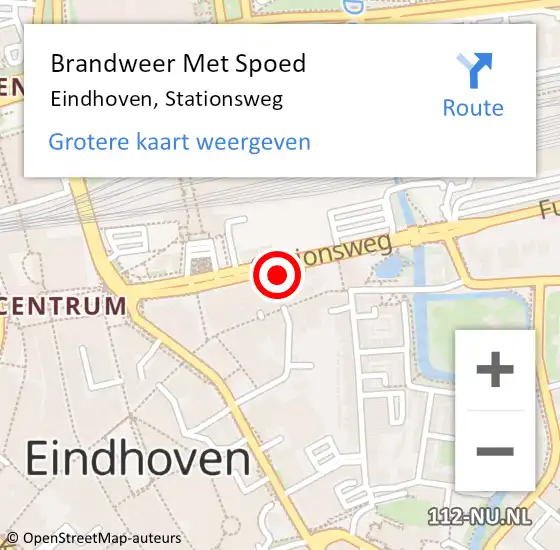 Locatie op kaart van de 112 melding: Brandweer Met Spoed Naar Eindhoven, Stationsweg op 16 juli 2024 00:15