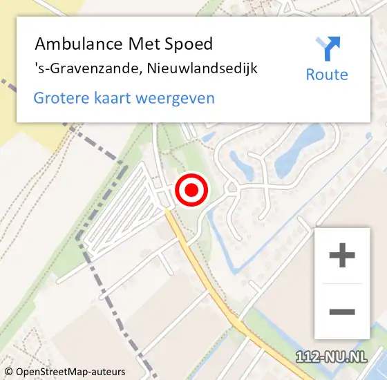 Locatie op kaart van de 112 melding: Ambulance Met Spoed Naar 's-Gravenzande, Nieuwlandsedijk op 16 juli 2024 00:46