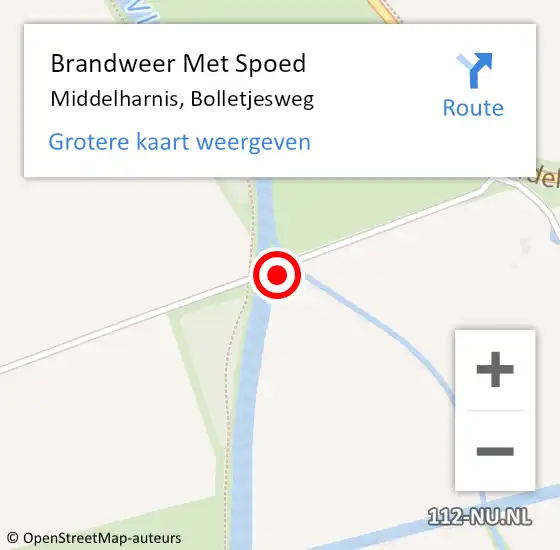 Locatie op kaart van de 112 melding: Brandweer Met Spoed Naar Middelharnis, Bolletjesweg op 16 juli 2024 00:55