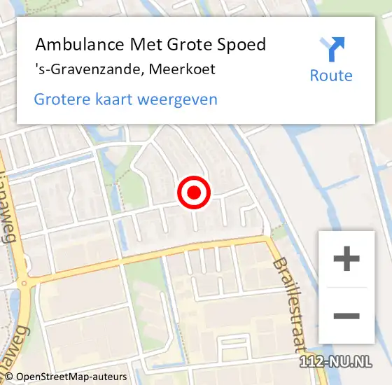 Locatie op kaart van de 112 melding: Ambulance Met Grote Spoed Naar 's-Gravenzande, Meerkoet op 16 juli 2024 01:04