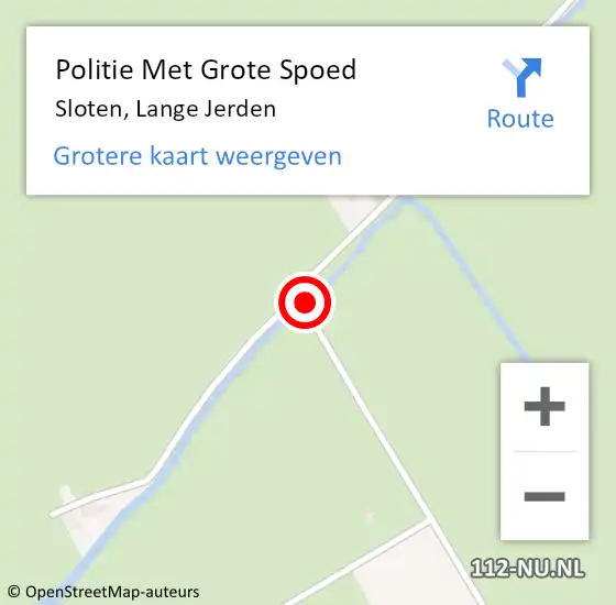 Locatie op kaart van de 112 melding: Politie Met Grote Spoed Naar Sloten, Lange Jerden op 16 juli 2024 01:22