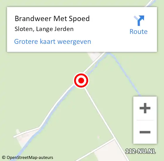 Locatie op kaart van de 112 melding: Brandweer Met Spoed Naar Sloten, Lange Jerden op 16 juli 2024 01:28