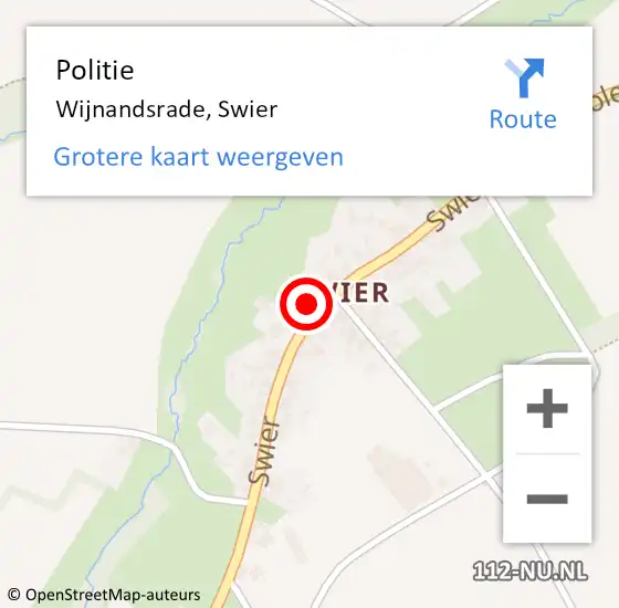 Locatie op kaart van de 112 melding: Politie Wijnandsrade, Swier op 16 juli 2024 02:57