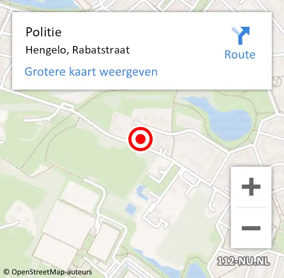 Locatie op kaart van de 112 melding: Politie Hengelo, Rabatstraat op 16 juli 2024 05:24