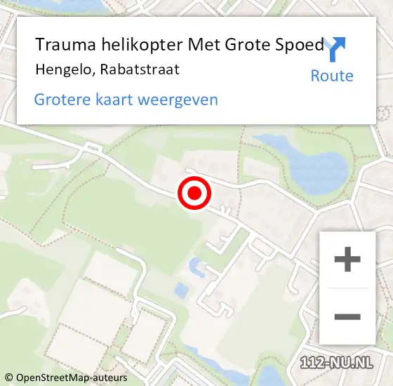 Locatie op kaart van de 112 melding: Trauma helikopter Met Grote Spoed Naar Hengelo, Rabatstraat op 16 juli 2024 05:26