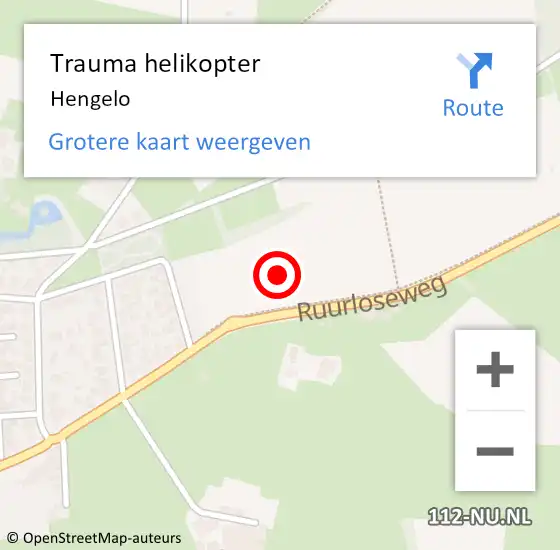 Locatie op kaart van de 112 melding: Trauma helikopter Hengelo op 16 juli 2024 05:34