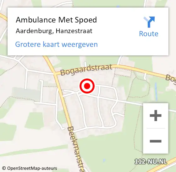 Locatie op kaart van de 112 melding: Ambulance Met Spoed Naar Aardenburg, Hanzestraat op 13 oktober 2014 10:18