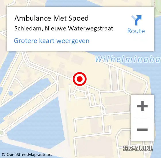 Locatie op kaart van de 112 melding: Ambulance Met Spoed Naar Schiedam, Nieuwe Waterwegstraat op 16 juli 2024 07:16