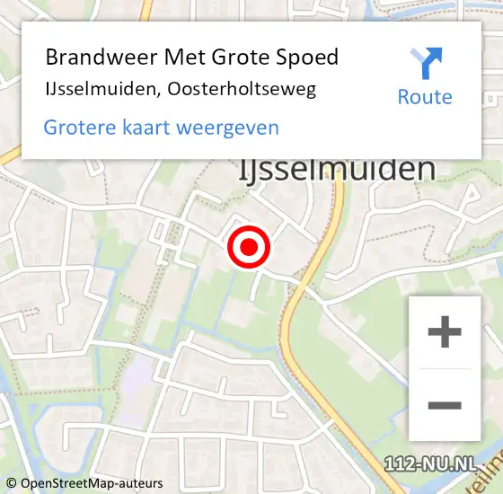 Locatie op kaart van de 112 melding: Brandweer Met Grote Spoed Naar IJsselmuiden, Oosterholtseweg op 16 juli 2024 07:20