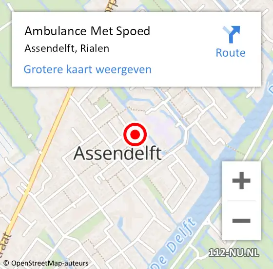 Locatie op kaart van de 112 melding: Ambulance Met Spoed Naar Assendelft, Rialen op 16 juli 2024 07:54