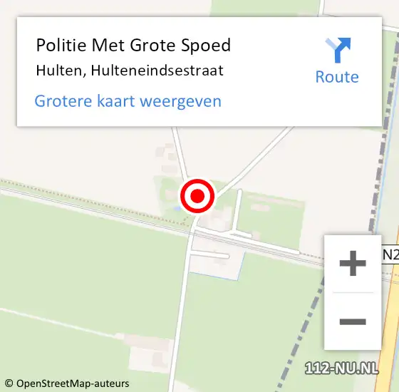 Locatie op kaart van de 112 melding: Politie Met Grote Spoed Naar Hulten, Hulteneindsestraat op 16 juli 2024 08:08