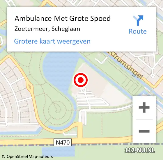 Locatie op kaart van de 112 melding: Ambulance Met Grote Spoed Naar Zoetermeer, Scheglaan op 16 juli 2024 08:23