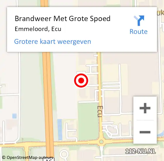 Locatie op kaart van de 112 melding: Brandweer Met Grote Spoed Naar Emmeloord, Ecu op 16 juli 2024 08:36