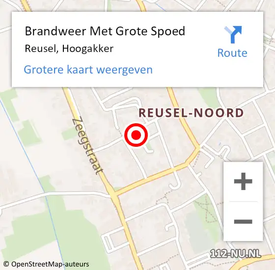 Locatie op kaart van de 112 melding: Brandweer Met Grote Spoed Naar Reusel, Hoogakker op 16 juli 2024 08:45