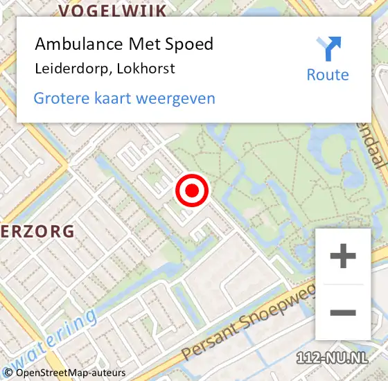 Locatie op kaart van de 112 melding: Ambulance Met Spoed Naar Leiderdorp, Lokhorst op 16 juli 2024 11:00