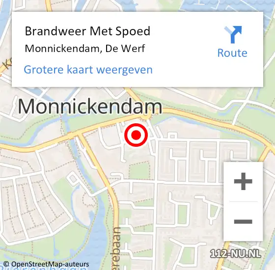 Locatie op kaart van de 112 melding: Brandweer Met Spoed Naar Monnickendam, De Werf op 16 juli 2024 11:11