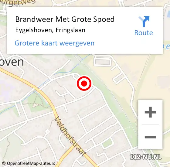 Locatie op kaart van de 112 melding: Brandweer Met Grote Spoed Naar Eygelshoven, Fringslaan op 16 juli 2024 11:32