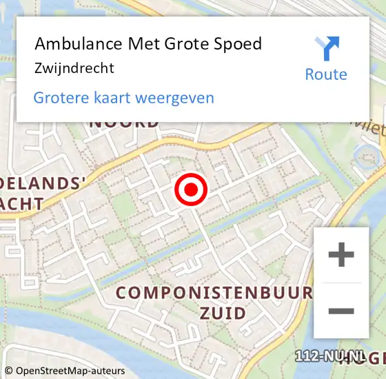 Locatie op kaart van de 112 melding: Ambulance Met Grote Spoed Naar Zwijndrecht op 16 juli 2024 12:00
