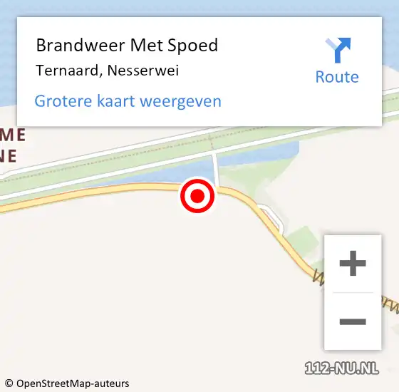 Locatie op kaart van de 112 melding: Brandweer Met Spoed Naar Ternaard, Nesserwei op 16 juli 2024 12:24