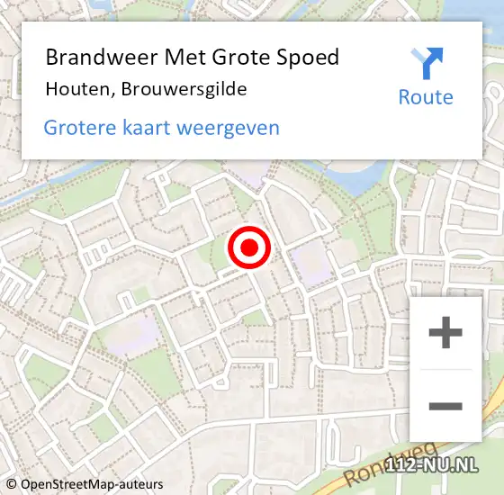 Locatie op kaart van de 112 melding: Brandweer Met Grote Spoed Naar Houten, Brouwersgilde op 16 juli 2024 12:35