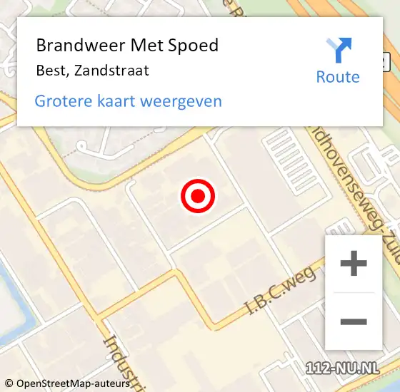 Locatie op kaart van de 112 melding: Brandweer Met Spoed Naar Best, Zandstraat op 16 juli 2024 13:26