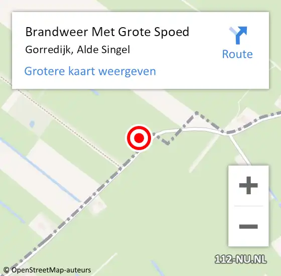 Locatie op kaart van de 112 melding: Brandweer Met Grote Spoed Naar Gorredijk, Alde Singel op 16 juli 2024 13:58