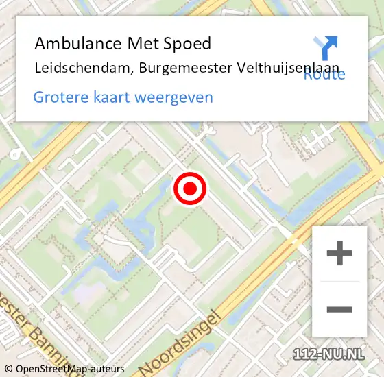 Locatie op kaart van de 112 melding: Ambulance Met Spoed Naar Leidschendam, Burgemeester Velthuijsenlaan op 16 juli 2024 14:03