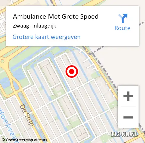 Locatie op kaart van de 112 melding: Ambulance Met Grote Spoed Naar Zwaag, Inlaagdijk op 16 juli 2024 14:25