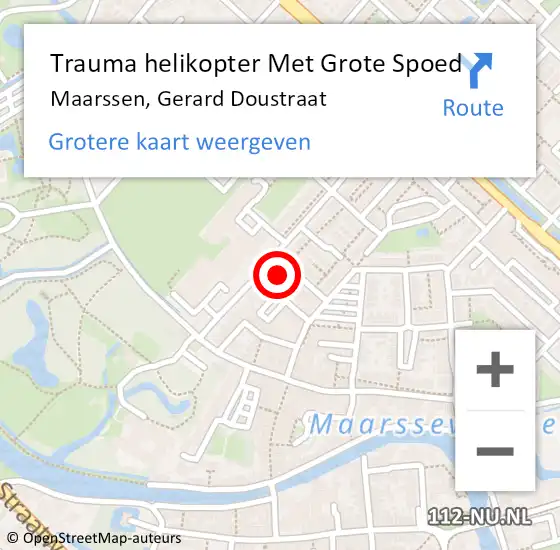 Locatie op kaart van de 112 melding: Trauma helikopter Met Grote Spoed Naar Maarssen, Gerard Doustraat op 16 juli 2024 16:06