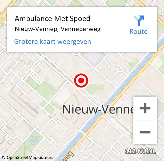 Locatie op kaart van de 112 melding: Ambulance Met Spoed Naar Nieuw-Vennep, Venneperweg op 16 juli 2024 16:21