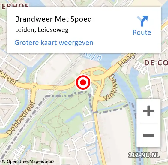 Locatie op kaart van de 112 melding: Brandweer Met Spoed Naar Leiden, Leidseweg op 16 juli 2024 17:08