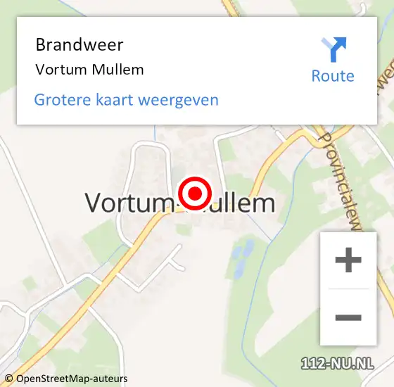 Locatie op kaart van de 112 melding: Brandweer Vortum Mullem op 13 oktober 2014 11:25