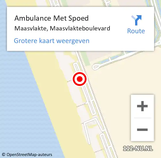 Locatie op kaart van de 112 melding: Ambulance Met Spoed Naar Maasvlakte, Maasvlakteboulevard op 16 juli 2024 17:12