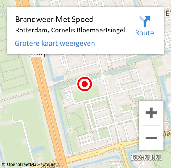 Locatie op kaart van de 112 melding: Brandweer Met Spoed Naar Rotterdam, Cornelis Bloemaertsingel op 16 juli 2024 18:18