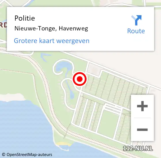 Locatie op kaart van de 112 melding: Politie Nieuwe-Tonge, Havenweg op 16 juli 2024 19:07