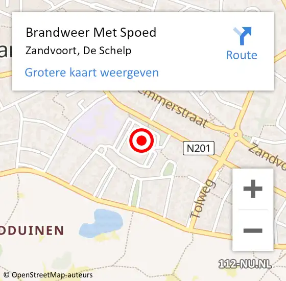 Locatie op kaart van de 112 melding: Brandweer Met Spoed Naar Zandvoort, De Schelp op 16 juli 2024 19:31